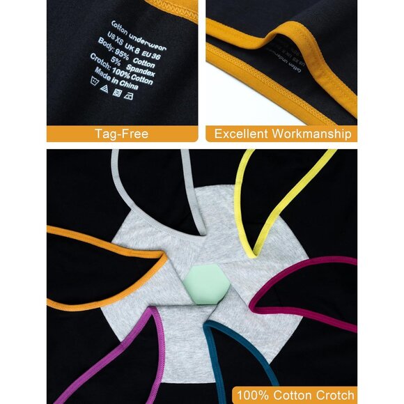 Cotton Hipster Panties Women Mid Rise Full Coverage Soft Underwear Pack - Picture 3 of 7